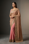 Gajari Georgette Embroidered Saree With Unstitched Blouse