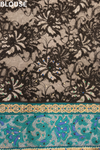 Black Lace Chiffon Embroidered Saree With Unstitched Blouse