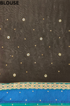 Black Georgette Embroidered Saree With Unstitched Blouse