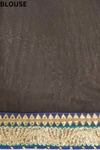 Black Georgette Embroidered Saree With Unstitched Blouse