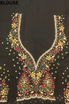 Black Georgette Embroidered Saree With Unstitched Blouse