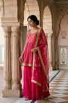 Rani Georgette Readymade Sharara Set With Net Dupatta
