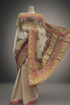 Tussar Net Georgette Embroidered Saree With Unstitched Blouse