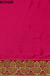 Tussar Georgette Embroidered Saree With Unstitched Blouse