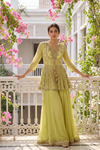 Pista Georgette Readymade Sharara Set with Net Dupatta