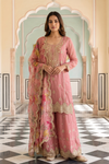 Gajari Shimmer Readymade Sharara Set with Shimmer Dupatta