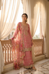 Gajari Shimmer Readymade Sharara Set with Shimmer Dupatta