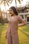 Peach Georgette Readymade Sharara Set