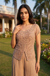 Peach Georgette Readymade Sharara Set