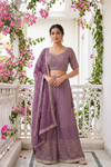 Mauve Georgette Readymade Sharara Set With Georgette Dupatta