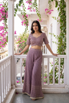 Mauve Georgette Readymade Sharara Set With Georgette Dupatta