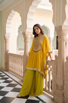 Lemon Gold Georgette Readymade Sharara Set