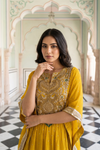 Lemon Gold Georgette Readymade Sharara Set