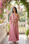 Gajari Crepe Readymade Sharara Set With Shrug