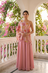 Gajari Crepe Readymade Sharara Set With Shrug