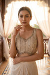 Tussar Rani Chinon Readymade Sharara Set With Shrug