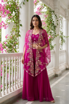 Rani Organza Readymade Sharara Set With Shrug