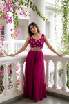 Rani Organza Readymade Sharara Set With Shrug