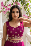 Rani Organza Readymade Sharara Set With Shrug