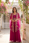 Rani Organza Readymade Sharara Set With Shrug
