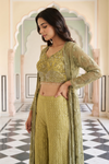 Pista Georgette Readymade Sharara Set With Shrug