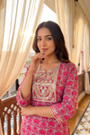Grey Rani Crepe Readymade Suit Set With Chiffon Dupatta