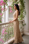 Tusser Shaded Georgette Readymade Sharara Set With Shrug