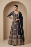 Bottle Green Georgette Readymade With Georgette Dupatta