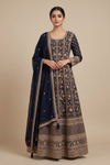 Bottle Green Georgette Readymade With Georgette Dupatta