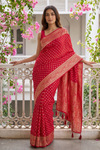 Rani Banarasi Silk Saree With Unstitched Blouse