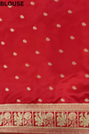 White Maroon Banarasi Silk Saree With Unstitched Blouse