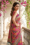 Rani Banarasi Silk Saree With Unstitched Blouse