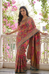 Rani Banarasi Silk Saree With Unstitched Blouse