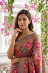 Rani Banarasi Silk Saree With Unstitched Blouse