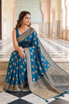Peacock Banarasi Silk Saree With Unstitched Blouse