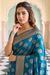 Peacock Banarasi Silk Saree With Unstitched Blouse