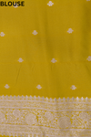 Pista Banarasi Silk Saree With Unstitched Blouse