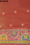 Mango Gold Banarasi Silk Saree With Unstitched Blouse