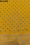 Mango Gold Chinon Saree With Unstitched Blouse