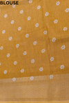 Mustard Soft Twill Saree With Unstitched Blouse