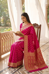 Rani Banarasi Silk Saree With Unstitched Blouse
