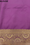Garnet Banarasi Silk Saree With Unstitched Blouse