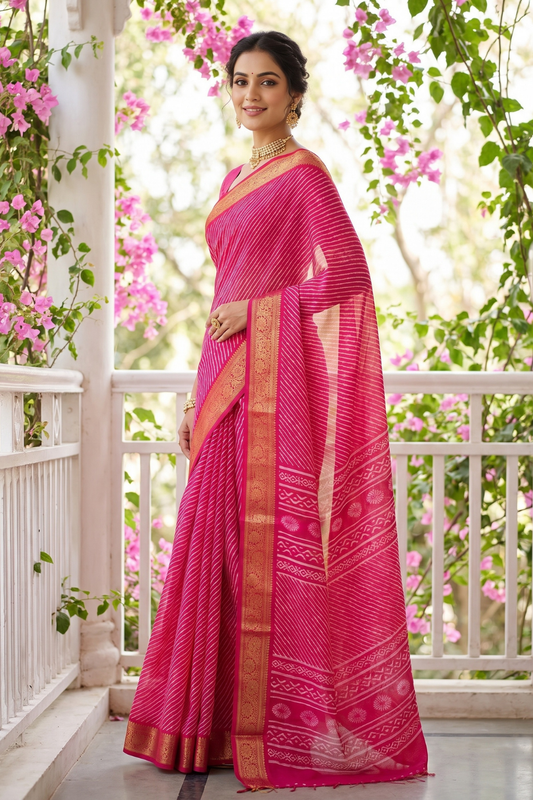 Rani Soft Twill Saree With Unstitched Blouse
