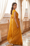 Mustard Soft Twill Saree With Unstitched Blouse