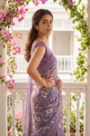 Mauve Georgette Saree With Unstitched Blouse