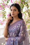 Mauve Georgette Saree With Unstitched Blouse