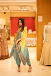 Pista Crepe Readymade Suit With Dhoti Style Pant