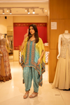 Pista Crepe Readymade Suit With Dhoti Style Pant
