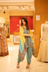 Pista Crepe Readymade Suit With Dhoti Style Pant
