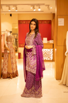 Megenta Crepe Readymade Sharara Set with Georgette Dupatta